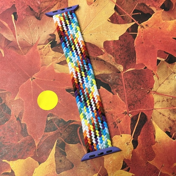 5for$10 Braided 42mm/44mm/45 S/M Apple watchbands Strechband - Rainbow NWT - Picture 5 of 5